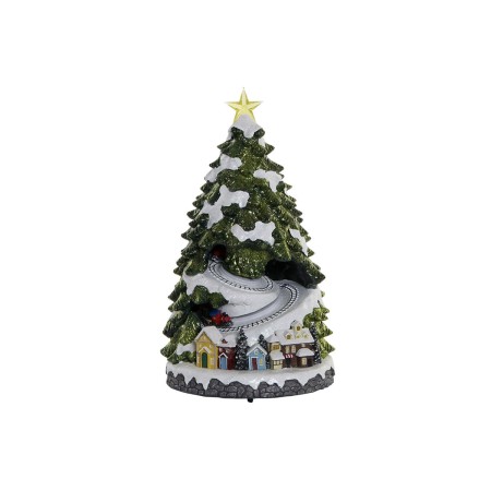 Albero di Natale DKD Home Decor Movimento Luce LED Musicale Resina Multicolore (23 x 23 x 42 cm)