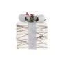 Set di Scatole Decorative DKD Home Decor Bianco LED Rattan (25 x 25 x 28 cm)