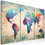 Quadro - Rainbow Map (triptych)