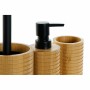 Set da Bagno DKD Home Decor Nero Naturale Bambù (7 x 7 x 16,5 cm) (3 Pezzi)