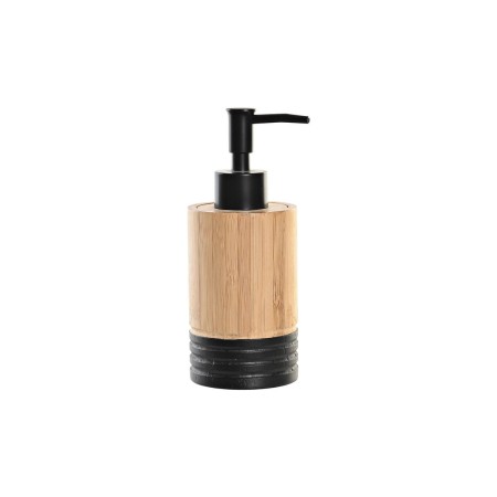 Dispenser di Sapone DKD Home Decor Naturale Nero Bambù PP (7 x 7 x 17 cm)