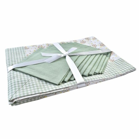 Set biancheria da tavola DKD Home Decor Fiori Verde (150 x 250 x 0,5 cm)