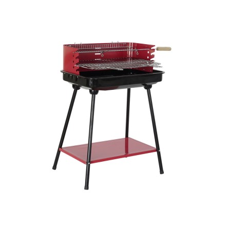 Barbecue a Carbone con Gambe DKD Home Decor Rosso Acciaio (53 x 37 x 80 cm)