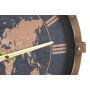 Orologio da Parete DKD Home Decor Cristallo Argentato Dorato Ferro Mappamondo (42 x 8,5 x 54 cm)