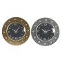 Orologio da Parete DKD Home Decor Cristallo Argentato Nero Dorato Ferro (48,5 x 6 x 48,5 cm)