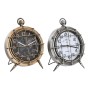 Orologio da Tavolo DKD Home Decor Mappamondo Cristallo Argentato Nero Dorato Bianco Ferro (22 x 17 x 29 cm) (2 Unità)