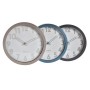 Orologio da Parete DKD Home Decor Cristallo Grigio Beige Turchese PVC (30 x 4,3 x 30 cm)