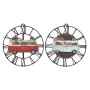 Orologio da Parete DKD Home Decor Furgone Rosso Metallo Celeste Vintage (34 x 3,5 x 32,5 cm) (2 Unità)