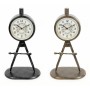 Orologio da Tavolo DKD Home Decor Nero Dorato Ferro PVC Loft (17 x 8 x 31 cm) (2 Unità)