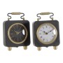 Orologio da Tavolo DKD Home Decor Argentato Nero Metallo PVC (14,5 x 5 x 21 cm) (2 Unità)