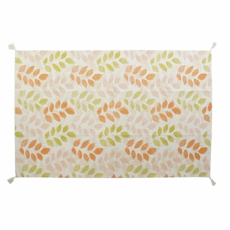 Tappeto DKD Home Decor Beige Multicolore Foglia della pianta (160 x 230 x 1 cm)