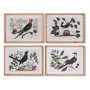 Quadro DKD Home Decor Cristallo Bambù Uccelli (65 x 16,5 x 50,2 cm) (4 Unità)