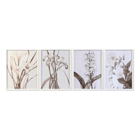 Quadro DKD Home Decor Cristallo Betulla Fiori (55 x 70 x 2,5 cm) (4 Unità)