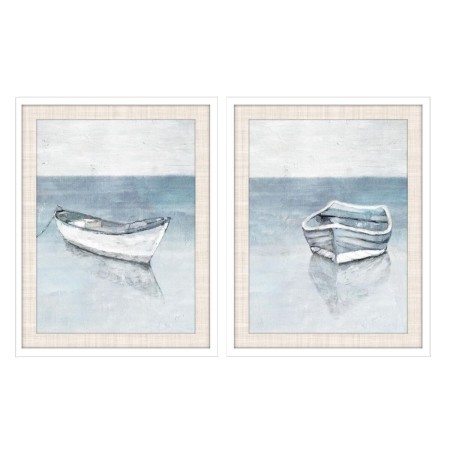 Quadro DKD Home Decor Barco Mediterraneo (55 x 2,5 x 70 cm) (2 Unità)