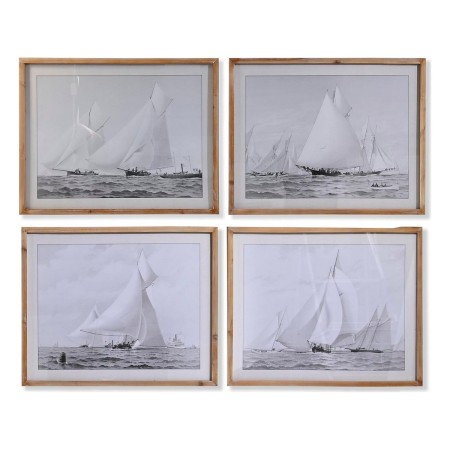 Quadro DKD Home Decor Abete Cristallo Barco (70 x 55 x 2 cm) (4 Unità)