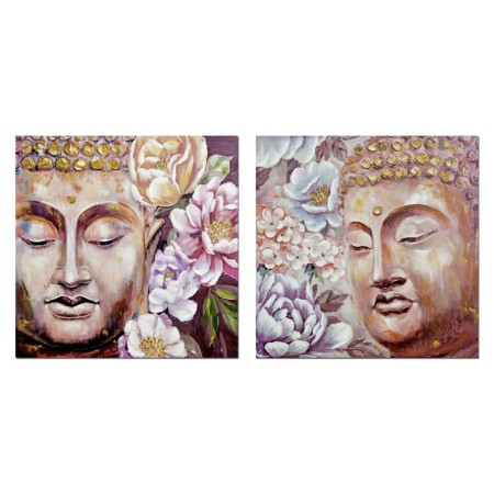 Quadro DKD Home Decor Buddha Orientale (80 x 3 x 80 cm) (2 Unità)