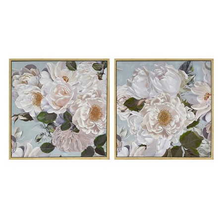 Quadro DKD Home Decor Fiori (80 x 4 x 80 cm) (2 Unità)