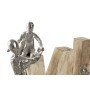 Statua Decorativa DKD Home Decor Marrone Alluminio Legno di mango (55 x 7,5 x 21 cm)