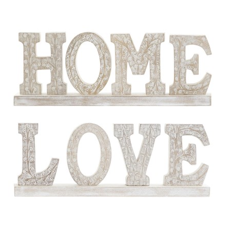 Statua Decorativa DKD Home Decor Bianco Legno di mango (40,5 x 5 x 15 cm) (2 Unità)