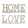 Statua Decorativa DKD Home Decor Bianco Legno di mango (40,5 x 5 x 15 cm) (2 Unità)