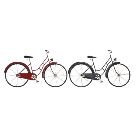 Statua Decorativa DKD Home Decor Rosso Nero Bicicletta Metallo (79,5 x 4 x 47 cm) (2 Unità)