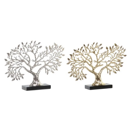 Statua Decorativa DKD Home Decor Argentato Albero Dorato Resina (39 x 7 x 27,5 cm) (2 Unità)