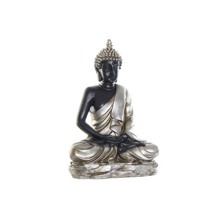 Statua Decorativa DKD Home Decor Finitura invecchiata Argentato Nero Buddha Resina Orientale (50 x 30 x 74 cm)