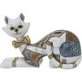 Statua Decorativa DKD Home Decor Dorato Bianco Resina Moderno Gatto (22,5 x 8 x 15 cm) (2 Unità)