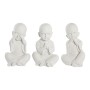 Statua Decorativa DKD Home Decor Finitura invecchiata Bianco Frate Orientale Magnesio (24 x 22 x 39 cm) (3 Unità)