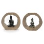 Statua Decorativa DKD Home Decor Naturale Nero Buddha Resina (20,5 x 6 x 18,5 cm) (2 Unità)