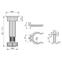 Emuca Piedino regolabile con base pre-assemblata per mobile, 98-115 mm, Plastica, Nero, 40 u.