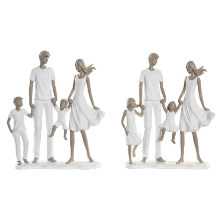 Statua Decorativa DKD Home Decor Grigio Bianco Resina Moderno Famiglia (20,5 x 7,5 x 24,5 cm) (2 Unità)