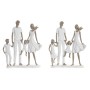 Statua Decorativa DKD Home Decor Grigio Bianco Resina Moderno Famiglia (20,5 x 7,5 x 24,5 cm) (2 Unità)