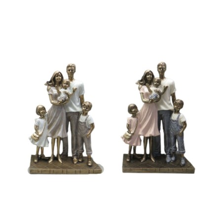 Statua Decorativa DKD Home Decor Resina Multicolore Moderno Famiglia (24 x 11,5 x 34 cm) (2 Unità)