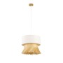 Lampadario DKD Home Decor Poliestere Bambù (40 x 40 x 39 cm)