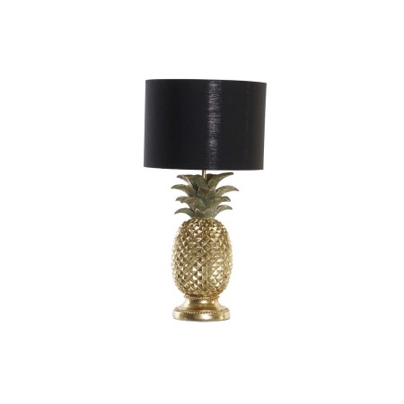 Lampada da tavolo DKD Home Decor Ananas Nero Dorato Poliestere Resina 50 W (24 x 24 x 47 cm)