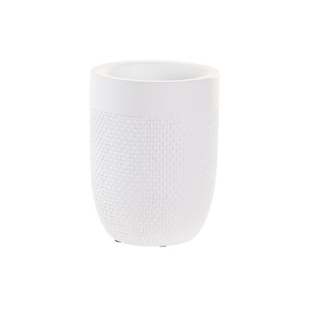 Bicchiere DKD Home Decor Cemento Bianco (8 x 8 x 10,5 cm)