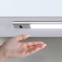 Emuca Luminaria LED Kaus ricaricabile tramite usb e con sensore switch, L 600 mm, Anodizzato opaco, Tecnoplastica e Alluminio