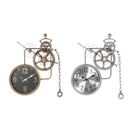 Orologio da Parete DKD Home Decor Ingranaggi Cristallo Ferro 2 Unità (50 x 7 x 62 cm)