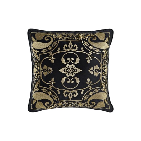 Cuscino DKD Home Decor Nero Dorato Poliestere Arabo (45 x 10 x 45 cm)