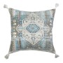 Cuscino DKD Home Decor Azzurro Poliestere Cotone Arabo Frange (45 x 10 x 45 cm)