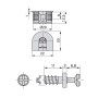 Emuca Supporto per ripiani, D. 20 mm, 12,5 mm, + Perni D.6,8 mm, Zama e Acciaio, Nichelato, 20 u.