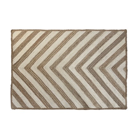 Tappeto DKD Home Decor Scandi Bianco Marrone Chiaro Iuta (160 x 230 x 1 cm)