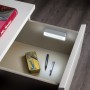 Emuca Luce LED Rigel ricaricabile via USB per l'interno dei cassetti con sensore di vibrazione, 1 W, Plastica, Verniciato allumi