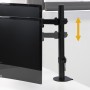 Emuca Supporti per monitor inclinabili e girevole a 360° per tavolo., Semplice, Verniciato nero, Acciaio, 1 u.