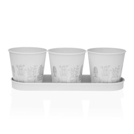 Vaso Versa Bianco Triplo Metallo (11 x 33 cm)