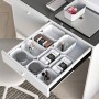 Emuca Contenitori per organizer per cassetti da bagno Tidy, Plastica bianca, Tecnoplastica, 10 cubi