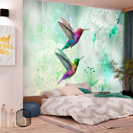 Carta da parati - Colourful Hummingbirds (Green)