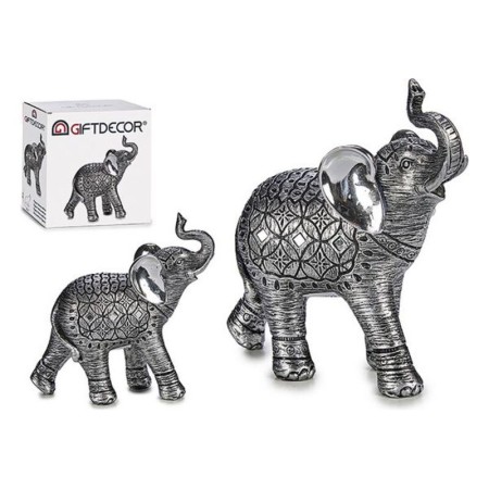 Elefant Argento Resina Argento (7 x 20 x 18 cm)