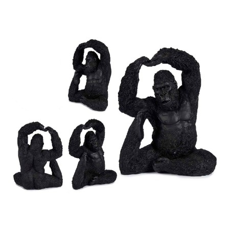 Statua Decorativa Gorilla Nero Resina (15,2 x 31,5 x 26,5 cm)